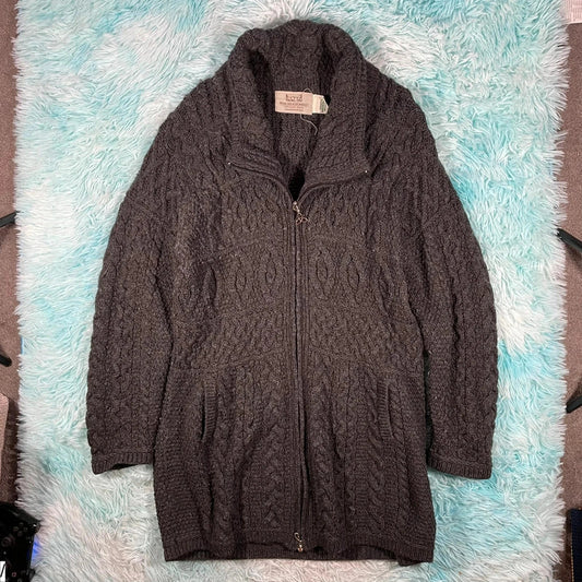 Grey Arran Knit Jumper Dress - XXL