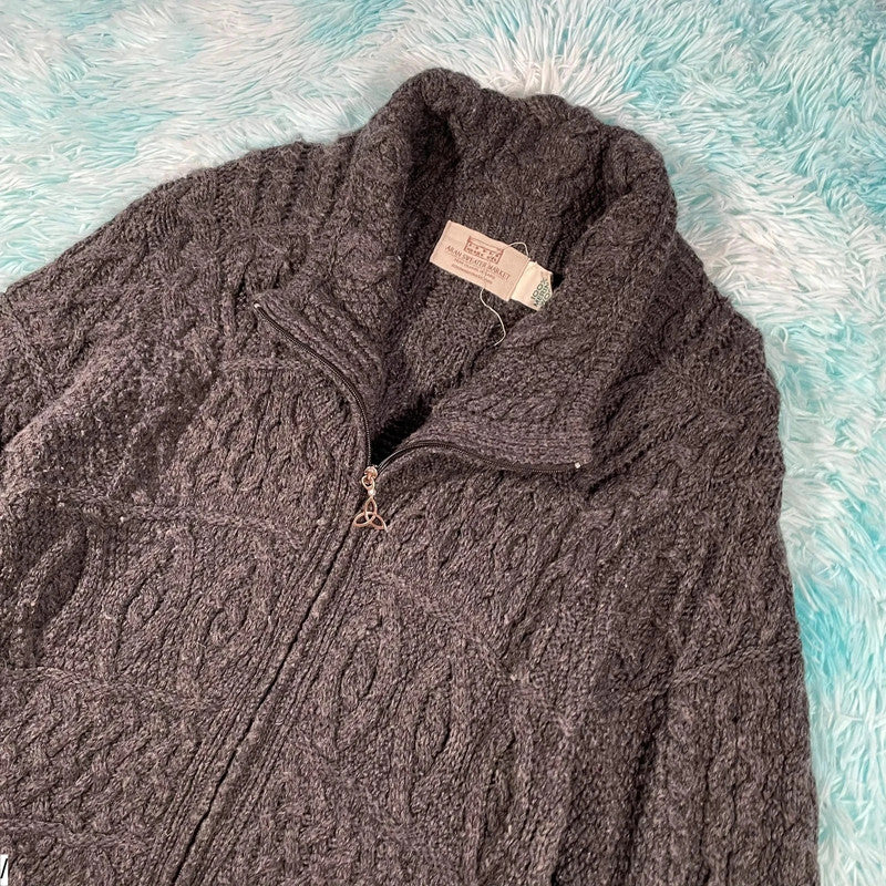 Grey Arran Knit Jumper Dress - XXL