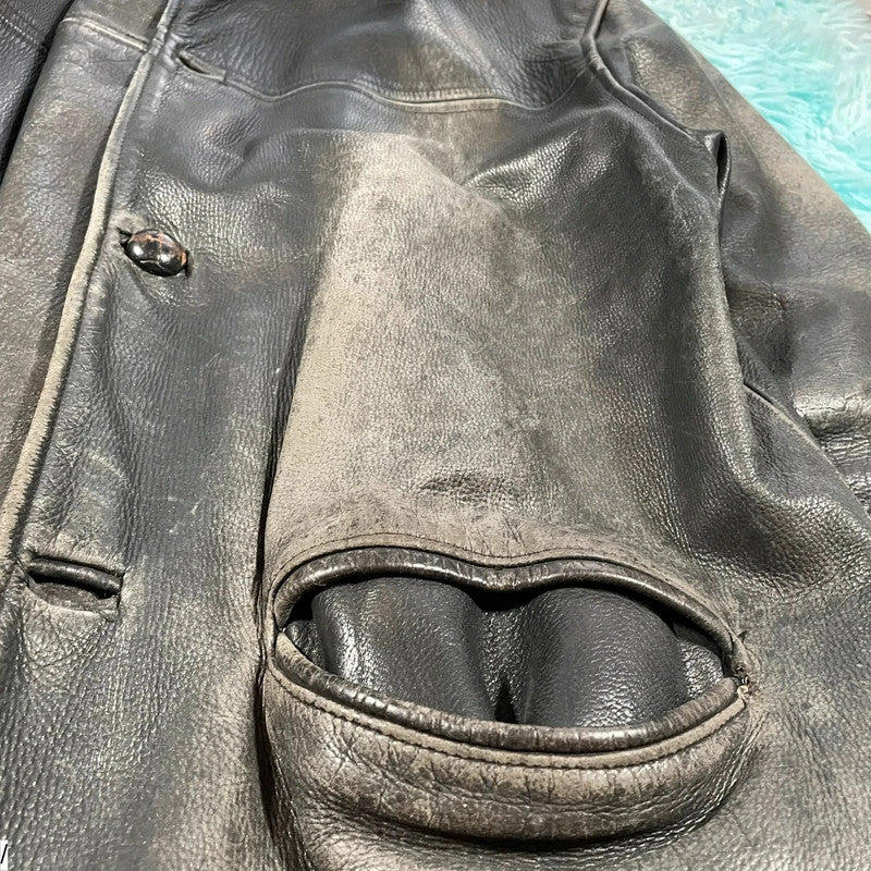 Vintage 90s Heavy Leather Jacket - Large
