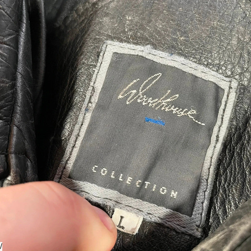 Vintage 90s Heavy Leather Jacket - Large