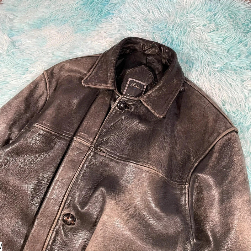 Vintage 90s Heavy Leather Jacket - Large