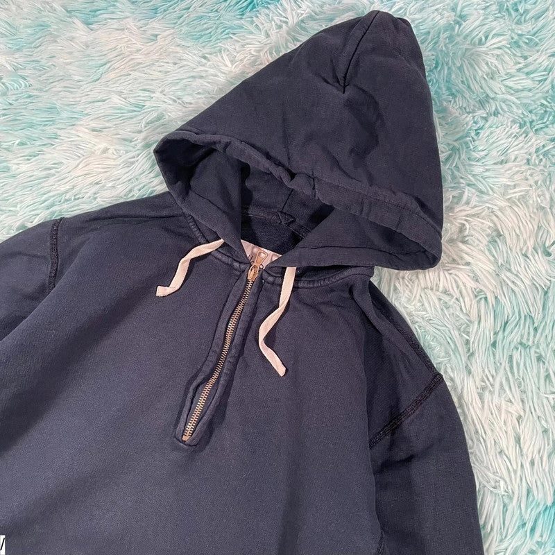 Navy Albam Hoodie 1/4 Zip - XS