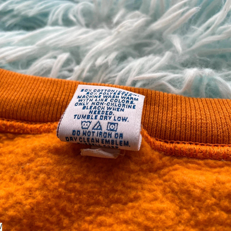Vintage 90s Orange Russell Athletic Sweatshirt Spellout - XL