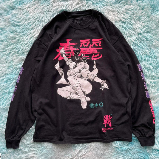 Black Nicki Minaj Chun-Li Long Sleeve T Shirt - XL