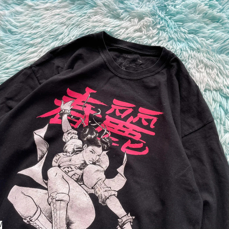 Black Nicki Minaj Chun-Li Long Sleeve T Shirt - XL