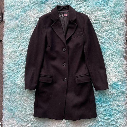 Vintage Black Gloverall Overcoat Jacket - Size 8