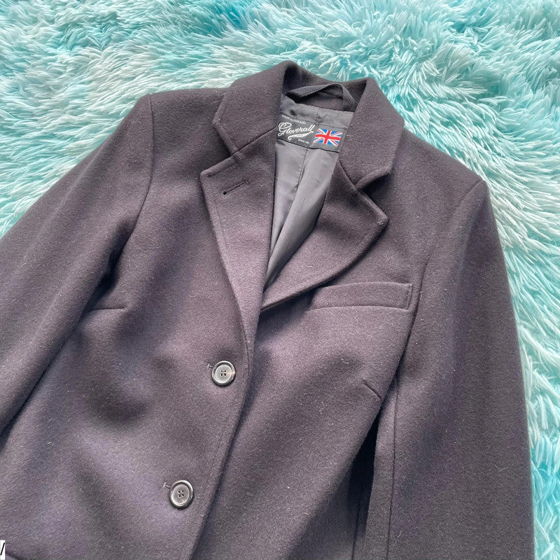 Vintage Black Gloverall Overcoat Jacket - Size 8