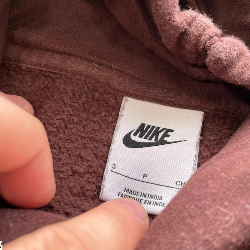 Brown Nike Hoodie Plain - Small