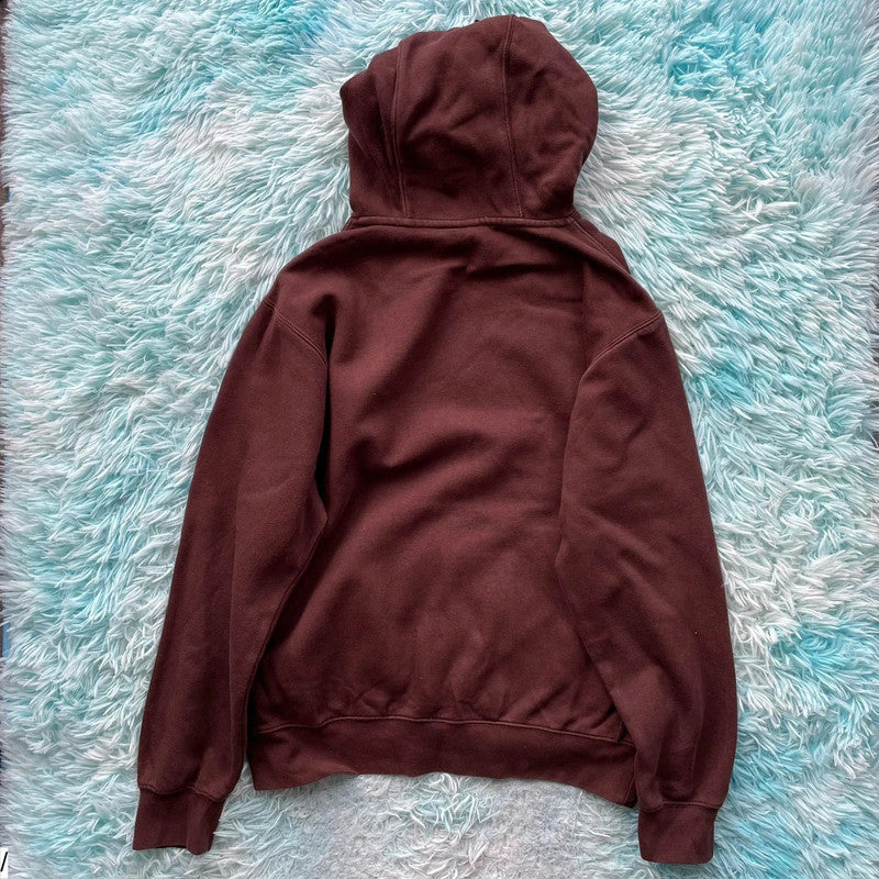 Brown Nike Hoodie Plain - Small