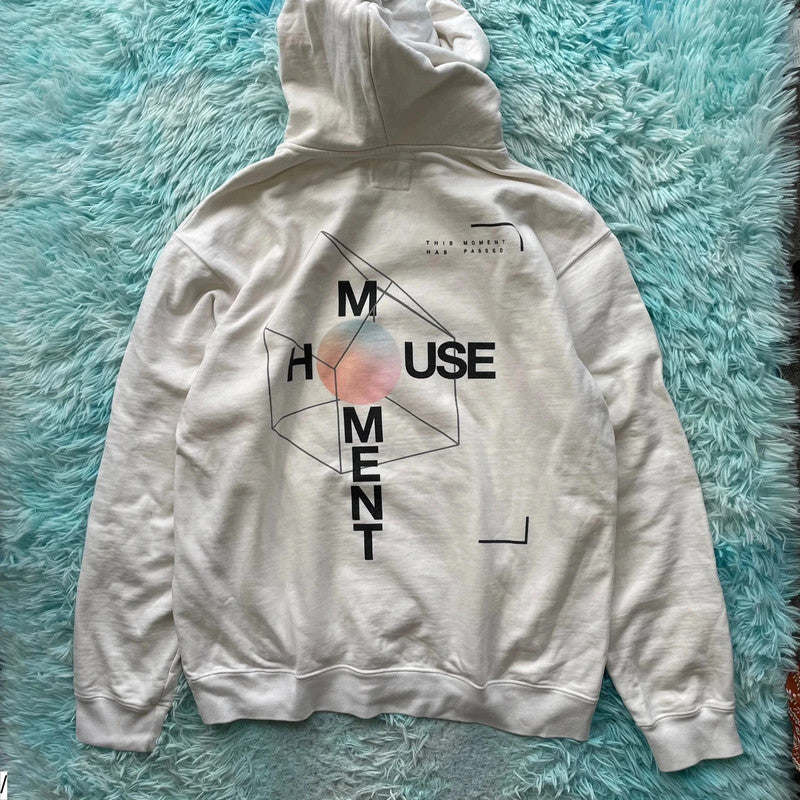 White Moment House Graphic Hoodie - Large