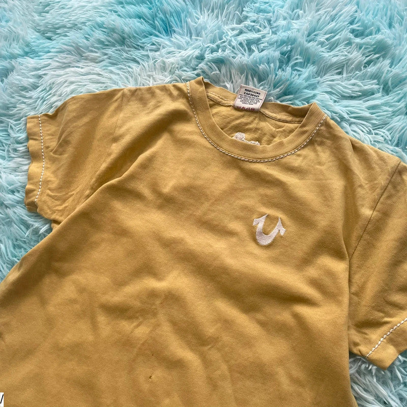 Yellow True Religion T Shirt - Medium
