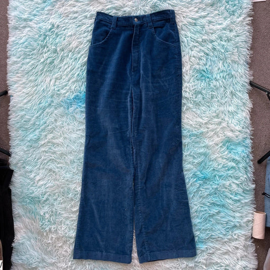 Vintage 90s Navy Spiegel Corduroy Trousers - Size 12