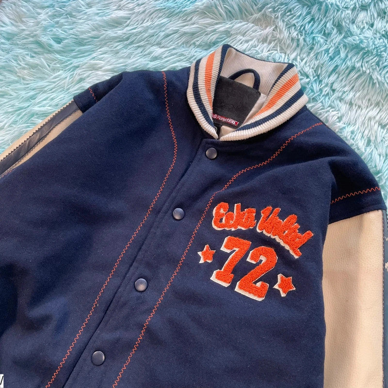 Vintage Navy & White Ecko Unltd Varsity Jacket - Medium