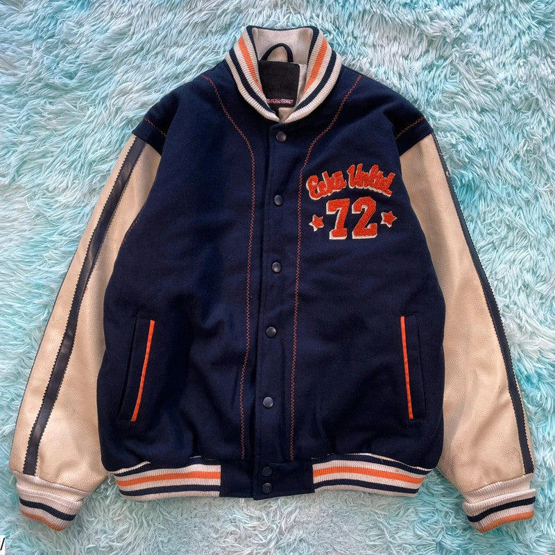 Vintage Navy & White Ecko Unltd Varsity Jacket - Medium