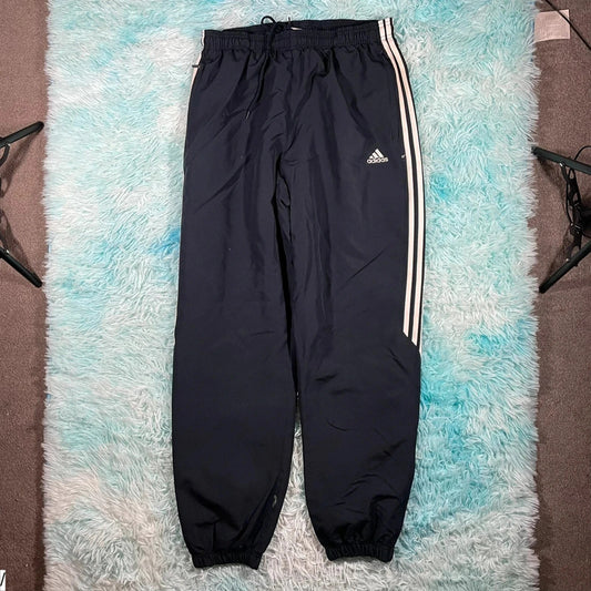 Vintage Navy Adidas Tracksuit Bottoms - Large