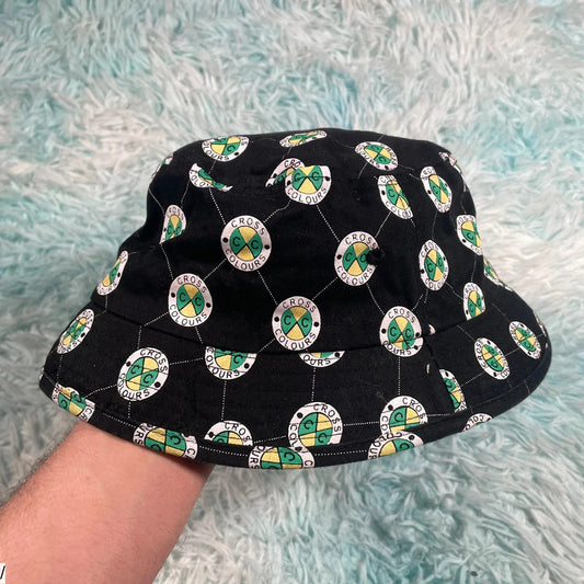 Vintage Black Cross Colours Bucket Hat