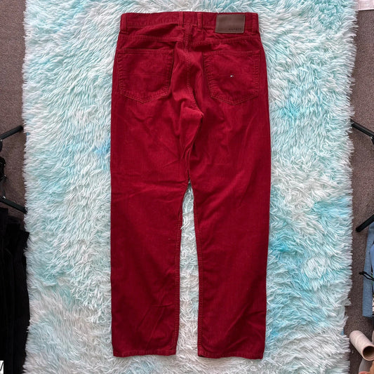 Vintage Red Tommy Hilfiger Corduroy Trousers - 33W 32L