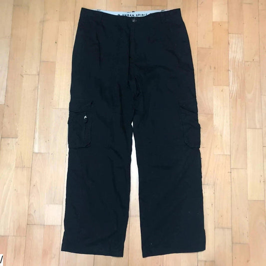 Vintage Black Baggy Cargo Trousers Loose Fit Urban Spirit - 36W 31L
