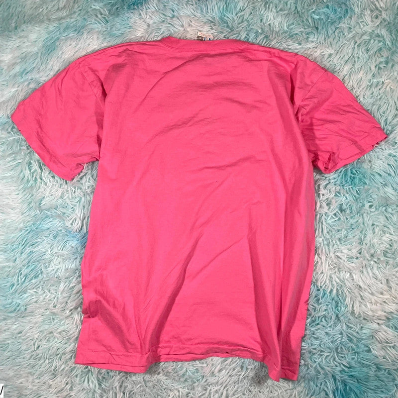 Vintage 80s Pink Floral Graphic T Shirt - Medium