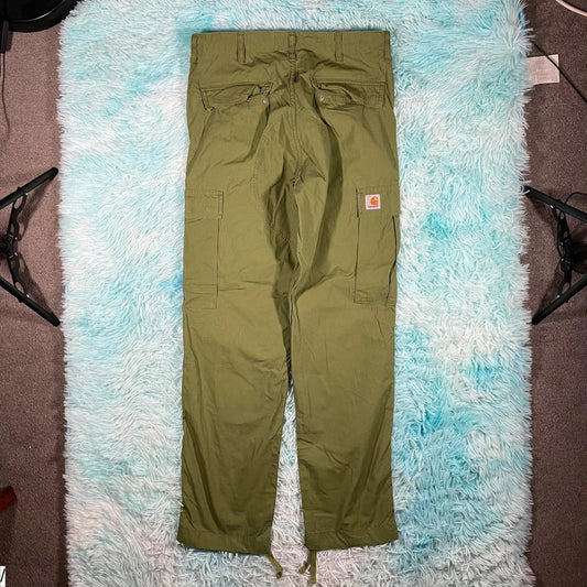 Khaki Carhartt Cargo Trousers Ripstop - 32W 32L