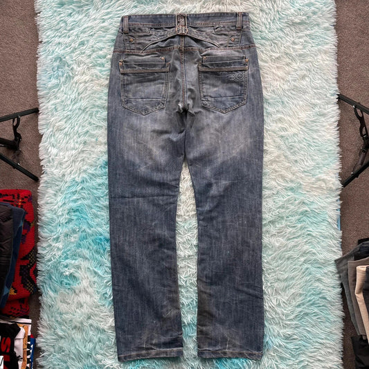 Vintage Y2K Crosshatch Baggy Jeans - 34W 32L