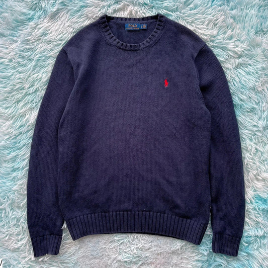 Navy Polo Ralph Lauren Knitted Jumper - XL