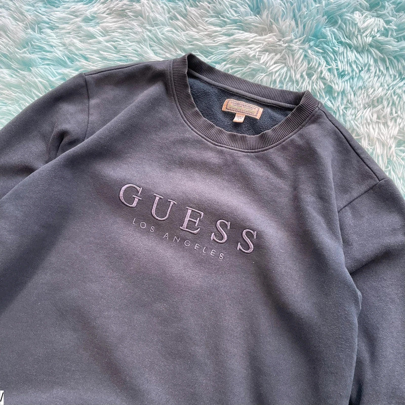 Dark navy Guess Sweatshirt Spellout - Large