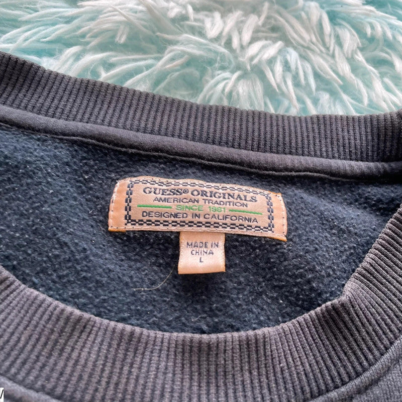 Dark navy Guess Sweatshirt Spellout - Large