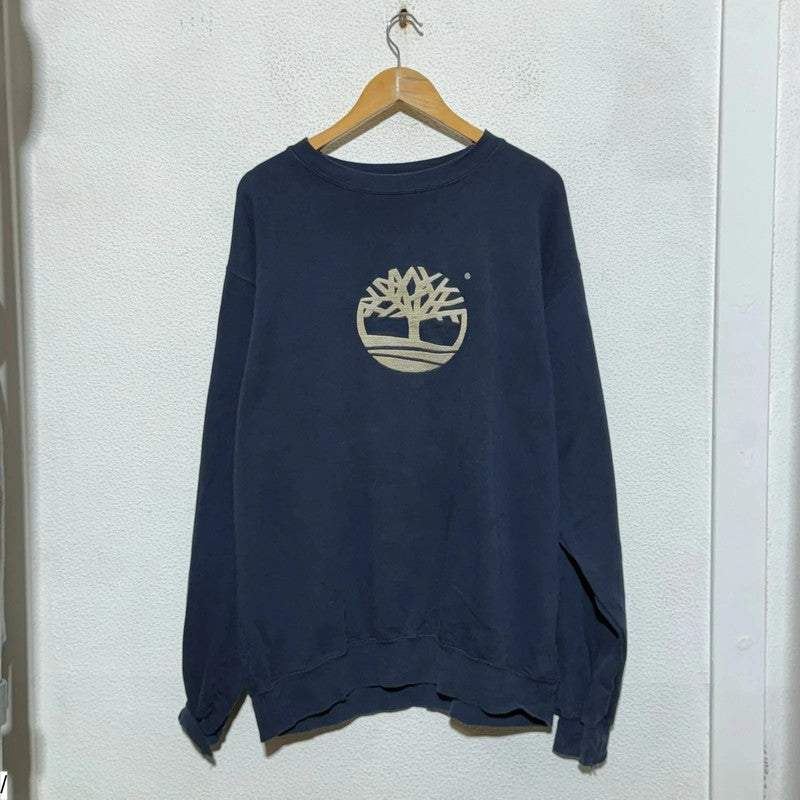 Vintage 90s Navy Timberland Sweatshirt Logo - Large