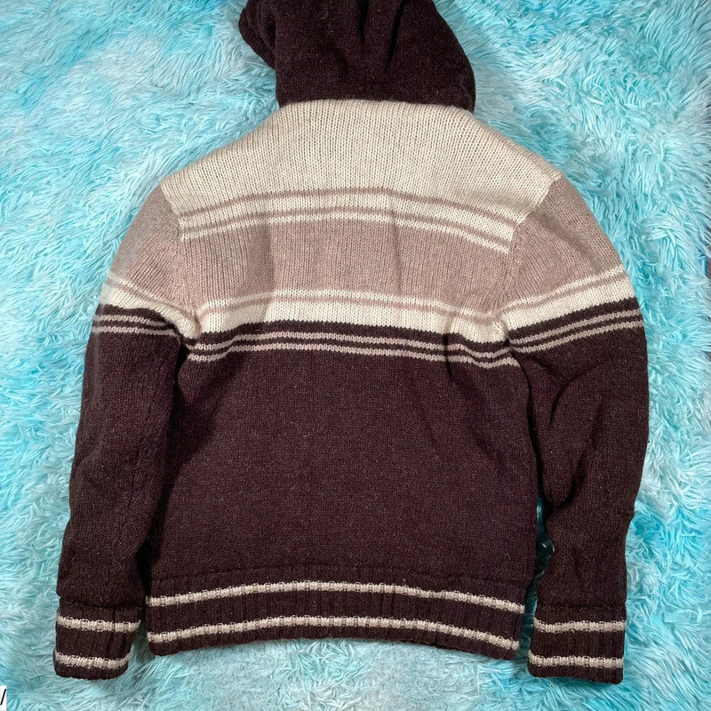 Vintage Brown & Cream G-Star Knitted Jacket - Medium