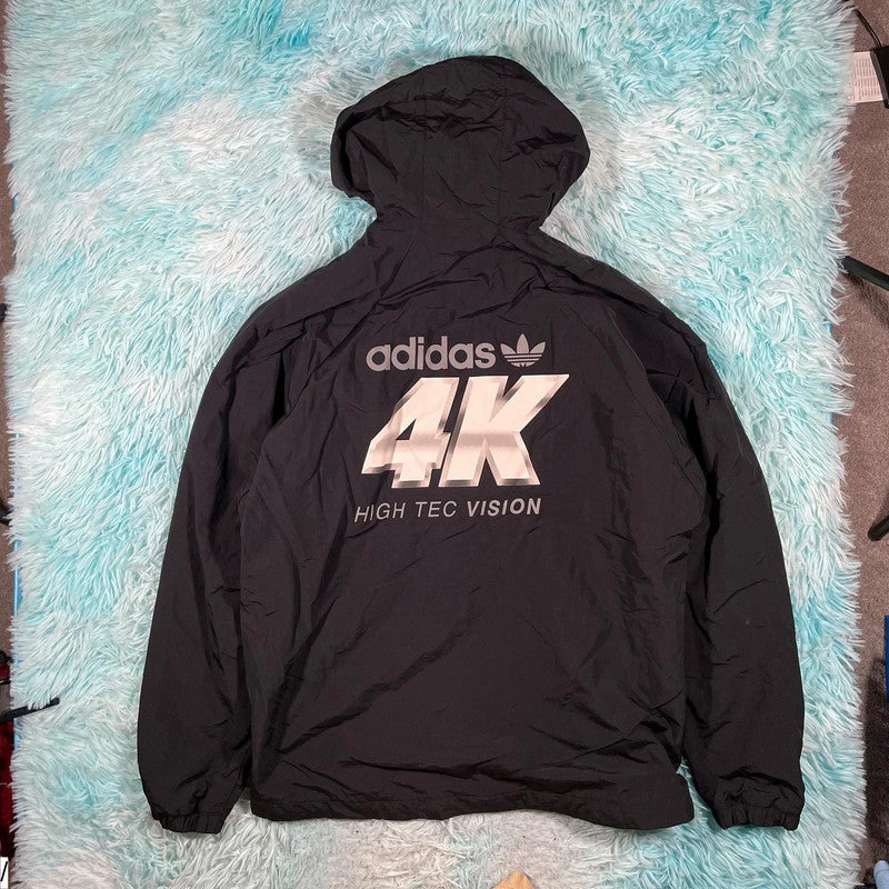 Black Adidas Windbreaker 4K High Tec Jacket - Large