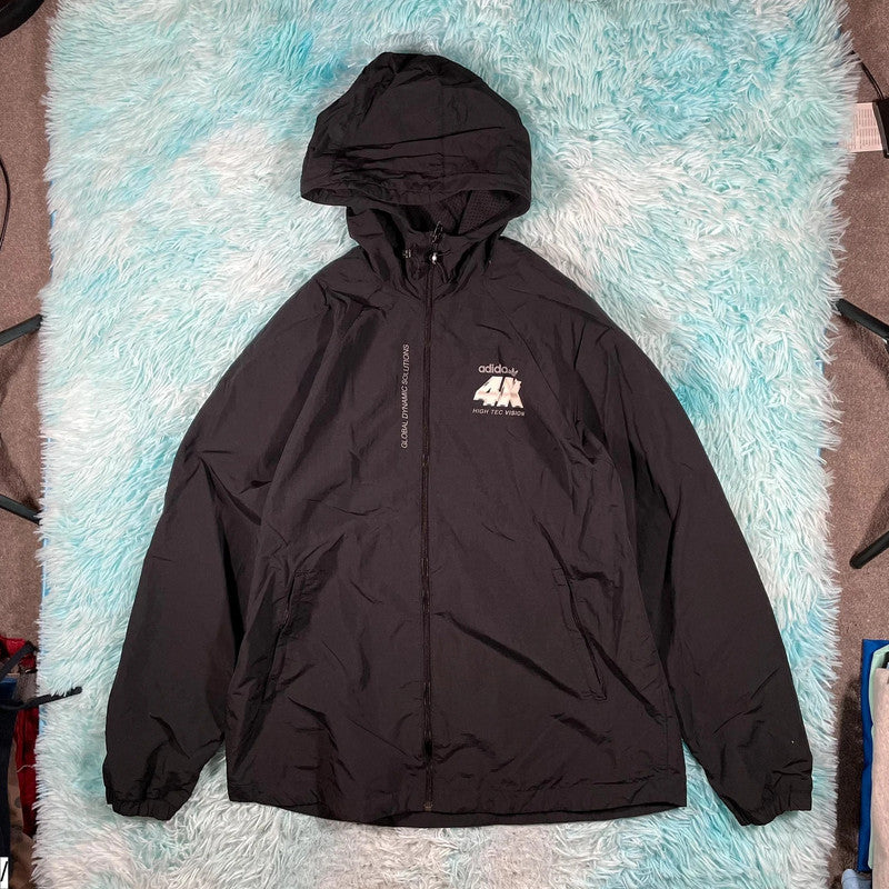 Black Adidas Windbreaker 4K High Tec Jacket - Large