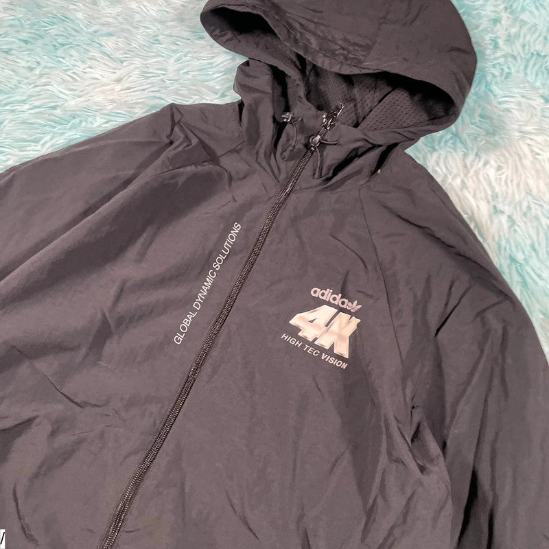 Black Adidas Windbreaker 4K High Tec Jacket - Large