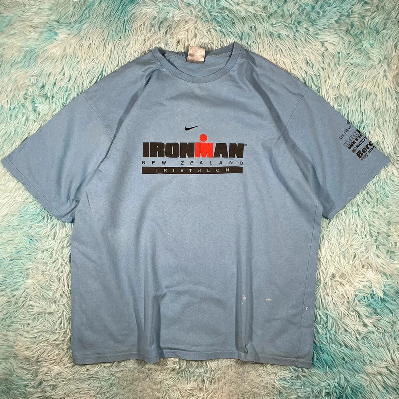 Vintage 2002 Baby Blue Nike Ironman T Shirt - Large