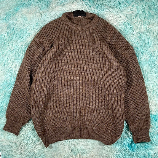 Vintage 90s Brown Barbour Chunky Knitted Jumper - Large