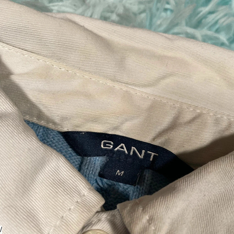 Baby Blue Gant Knitted Collared Jumper - Medium
