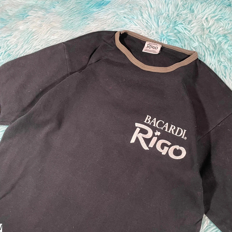 Vintage 00s Black Bacardi Rum Graphic T Shirt - Large