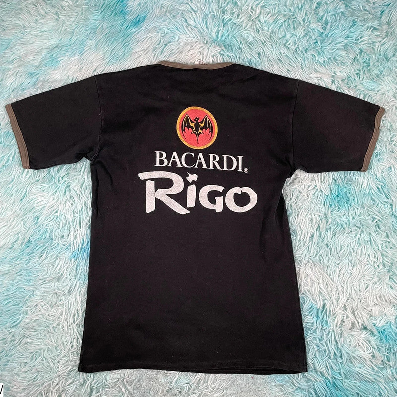 Vintage 00s Black Bacardi Rum Graphic T Shirt - Large