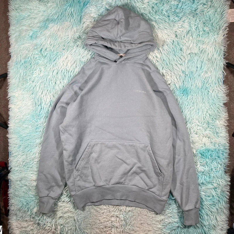 Light Blue I Love Ugly ILU Heavyweight Hoodie - XS