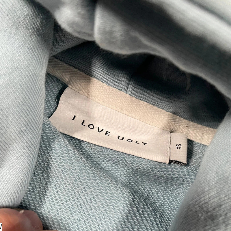 Light Blue I Love Ugly ILU Heavyweight Hoodie - XS