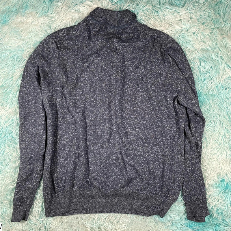 Blue Hugo Boss Cotton Linen Jumper - Large