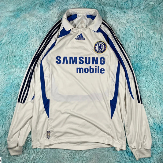 Vintage 2008 Chelsea Third Kit White Adidas Long Sleeve - Large