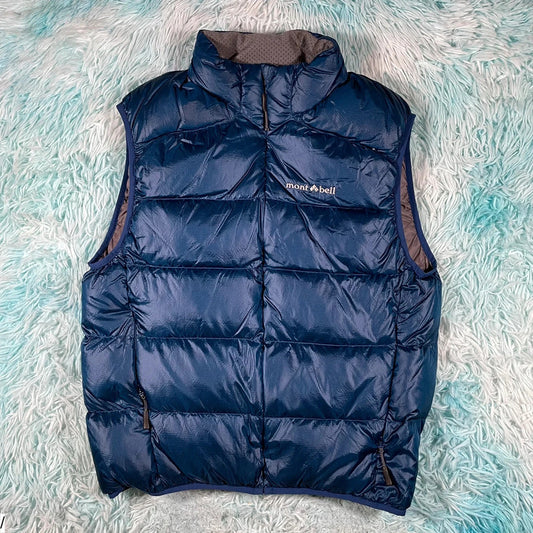 Vintage 90s Navy Montbell Puffer Gilet Jacket - Small