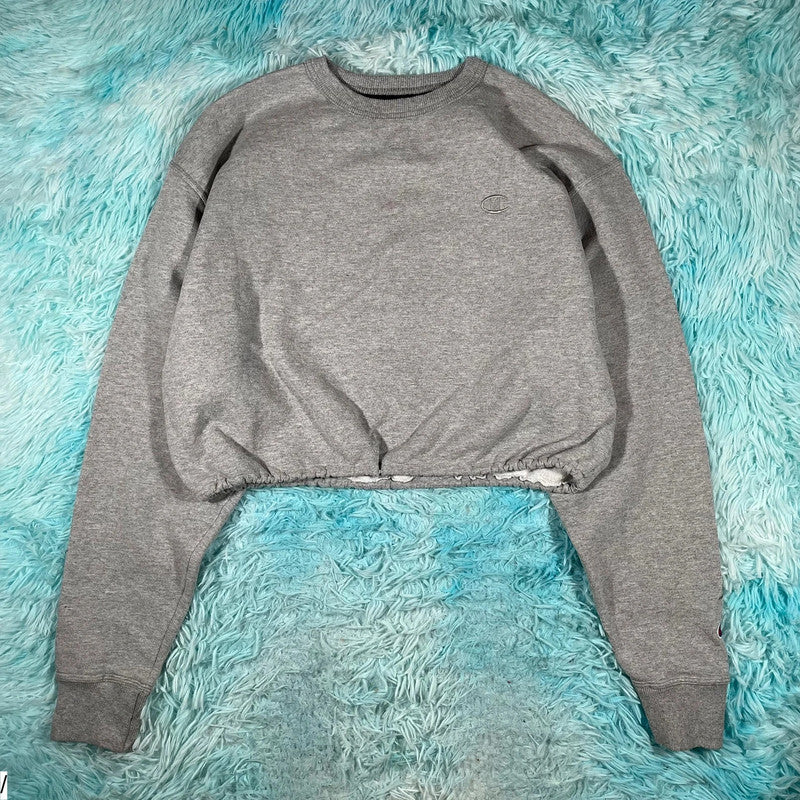 Grey Champion Cropped Sweatshirt - Large