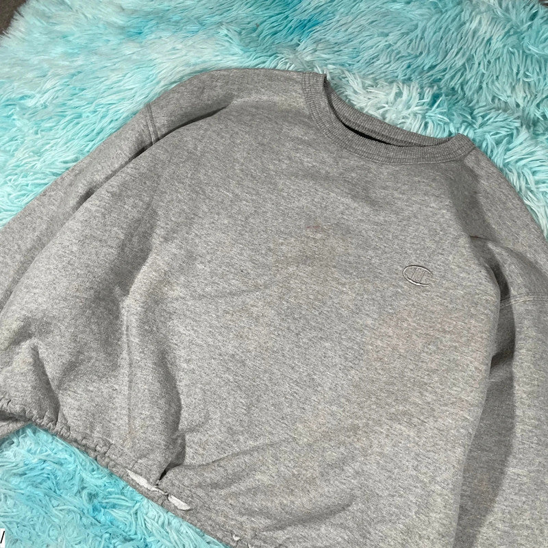 Grey Champion Cropped Sweatshirt - Large