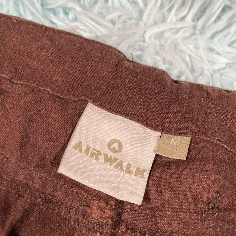 Vintage Y2K Brown Airwalk Linen Cargo Shirts - Medium