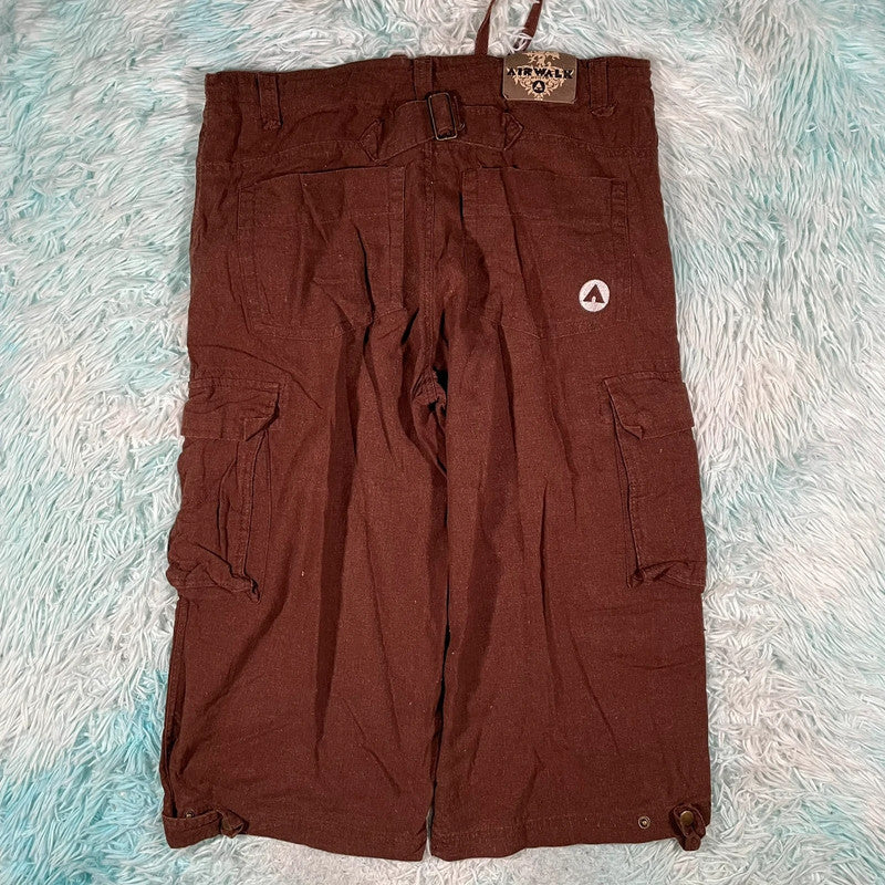 Vintage Y2K Brown Airwalk Linen Cargo Shirts - Medium