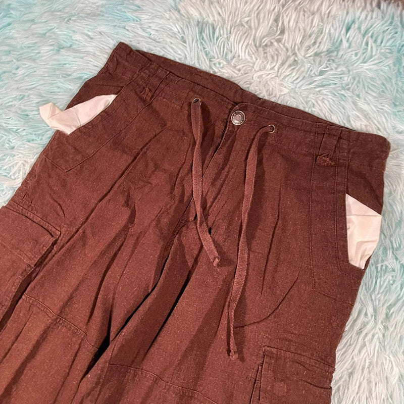 Vintage Y2K Brown Airwalk Linen Cargo Shirts - Medium