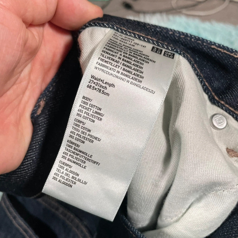 Navy Uniqlo Jeans Straight Leg - W27 L31