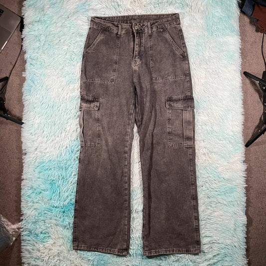 Grey Baggy Carho Jeans - 32W L32